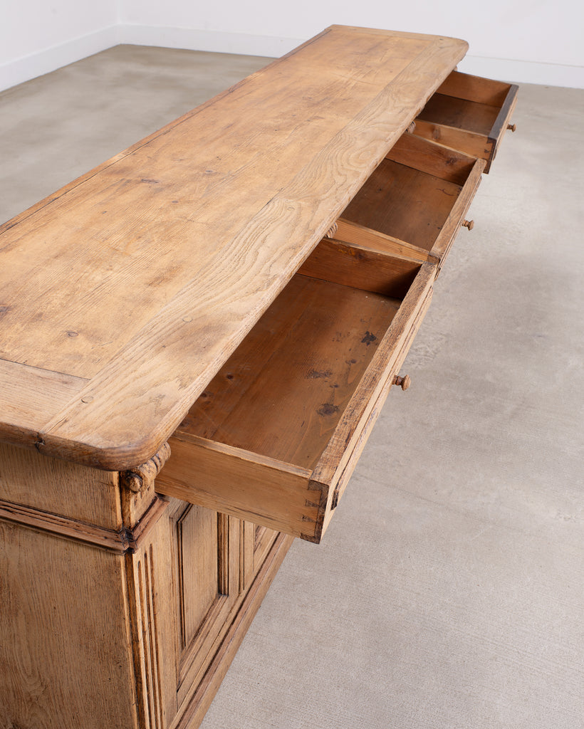 Country French Provincial Bleached Oak Enfilade Sideboard 8 Ft