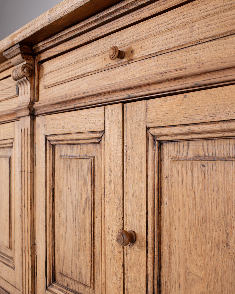 Country French Provincial Bleached Oak Enfilade Sideboard 8 Ft
