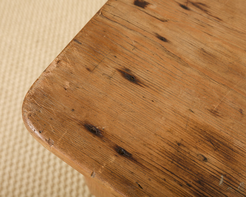 Country English Farmhouse Pine Three Drawer Console Table