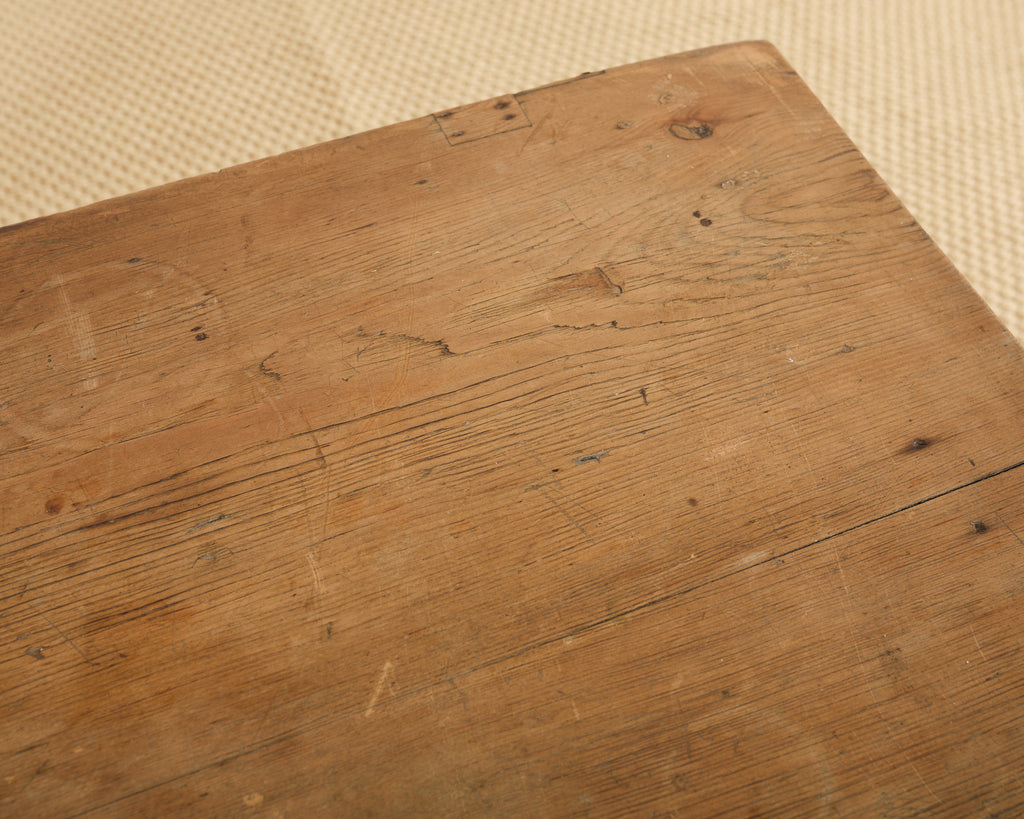 Country English Farmhouse Pine Three Drawer Console Table