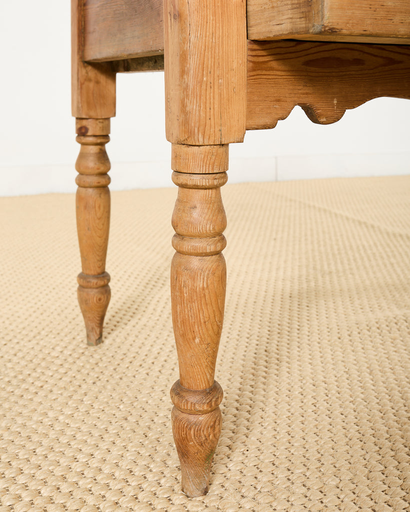 Country English Farmhouse Pine Three Drawer Console Table