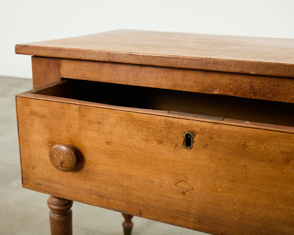 19th Century Country English Fruitwood Farmhouse Work Table
