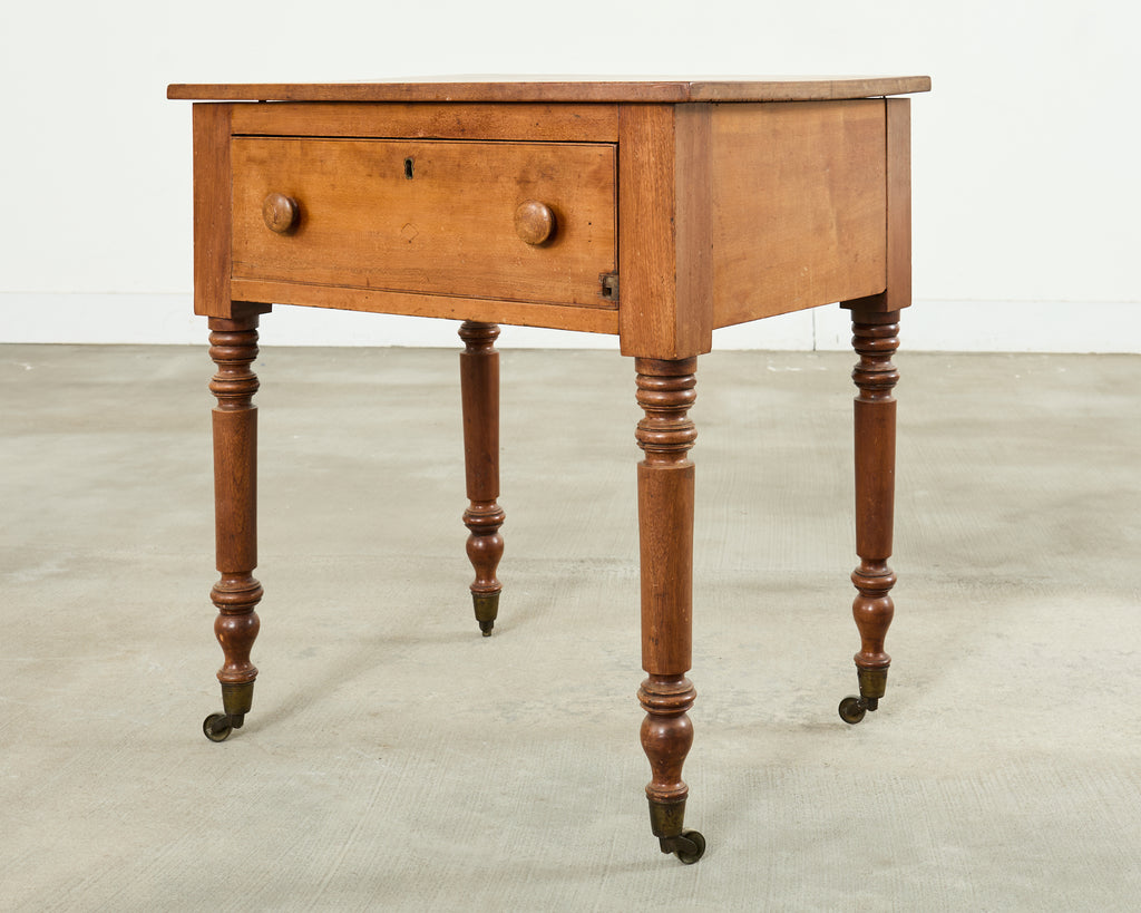 19th Century Country English Fruitwood Farmhouse Work Table