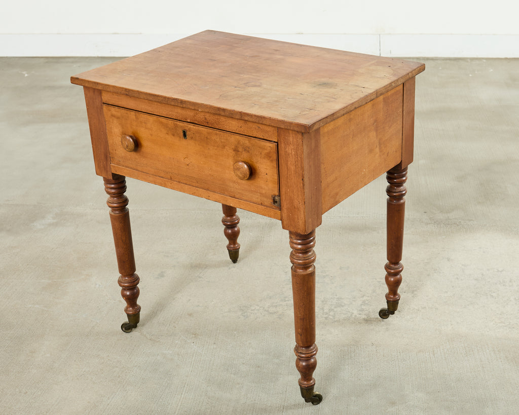 19th Century Country English Fruitwood Farmhouse Work Table