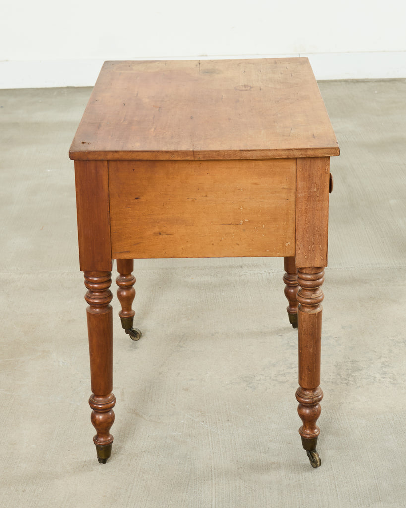 19th Century Country English Fruitwood Farmhouse Work Table