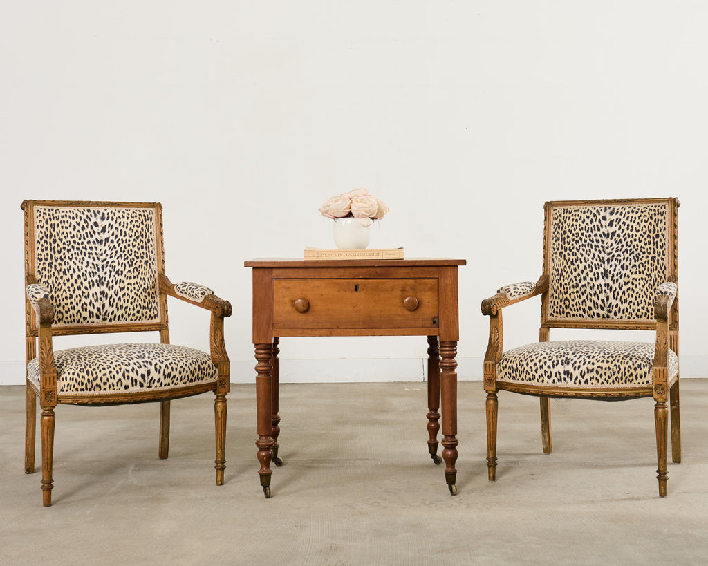 19th Century Country English Fruitwood Farmhouse Work Table