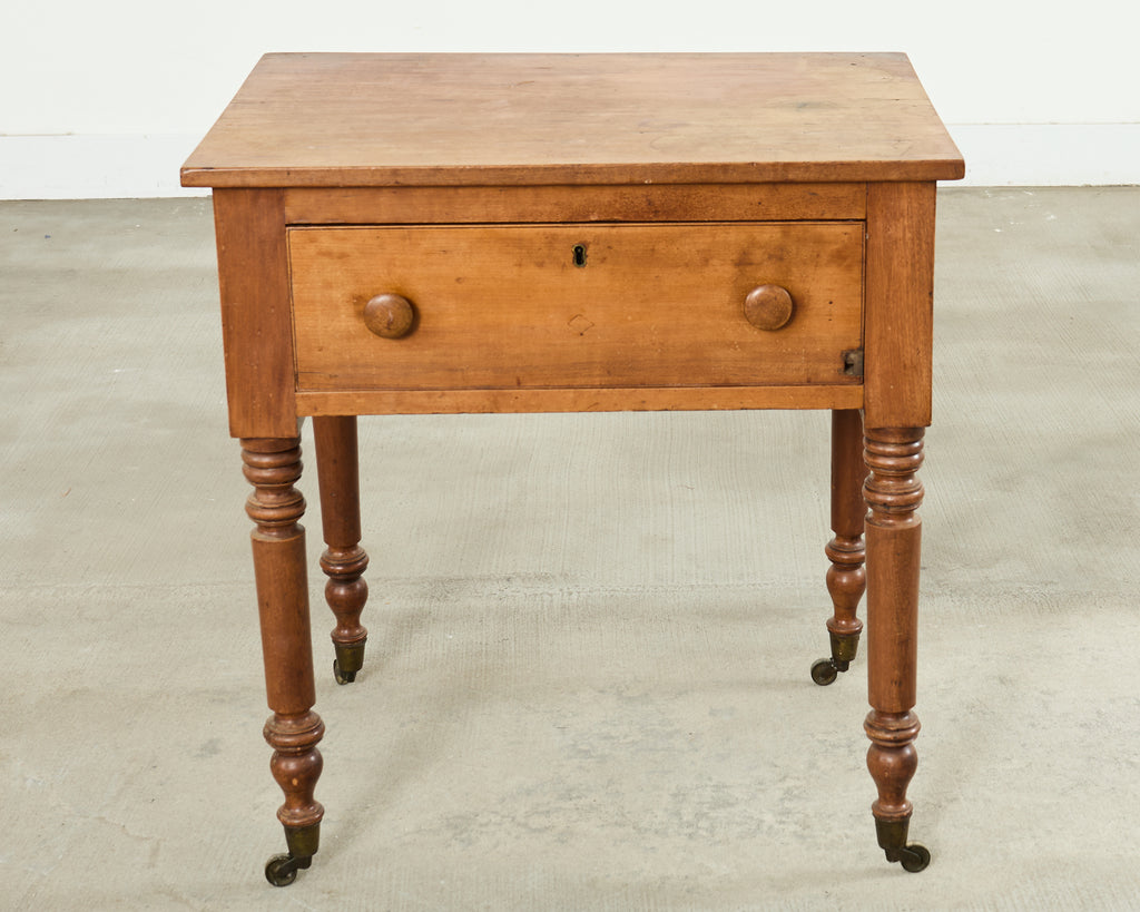 19th Century Country English Fruitwood Farmhouse Work Table