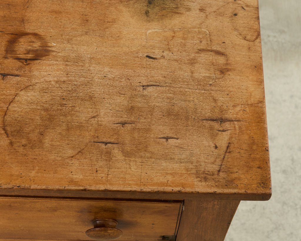 19th Century Country English Fruitwood Farmhouse Work Table