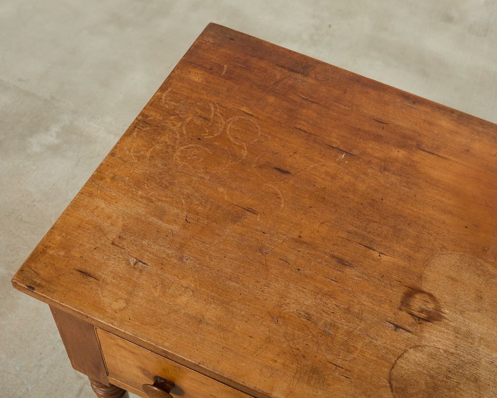 19th Century Country English Fruitwood Farmhouse Work Table