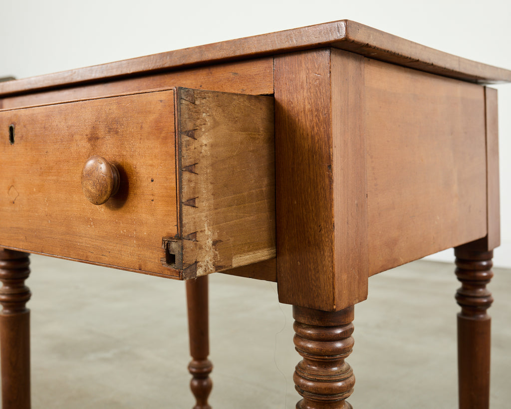19th Century Country English Fruitwood Farmhouse Work Table
