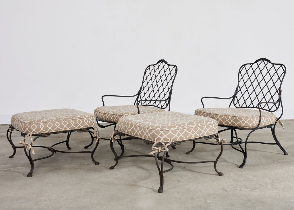 Rose Tarlow Style Iron Twig Garden Six-Piece Patio Suite