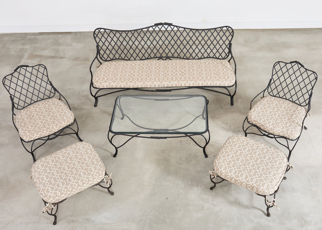 Rose Tarlow Style Iron Twig Garden Six-Piece Patio Suite