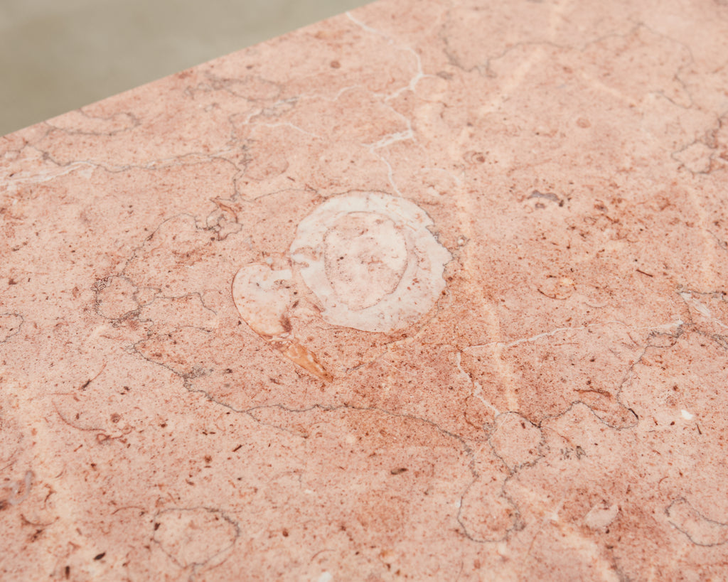 Pair Country French Provincial Marble Top Demilune Sideboards