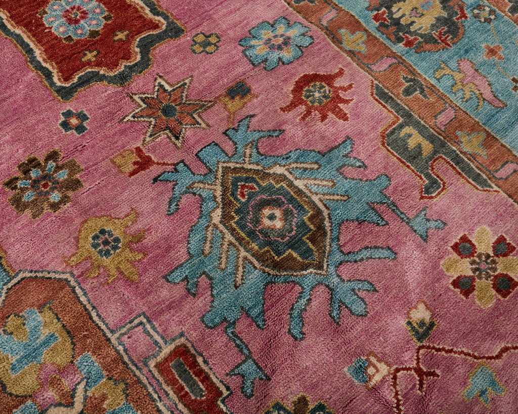 Jewel Toned Modern Turkish Oushak Rug