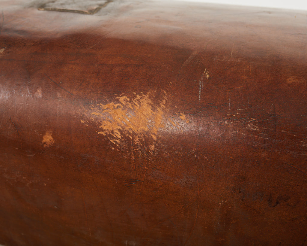 Midcentury Gymnastic Leather and Oak Pommel Horse Bench