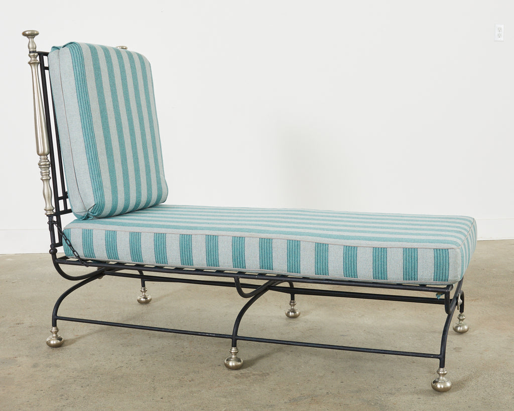 Set of Six Formations Neoclassical Style Iron Estate Chaise Lounges