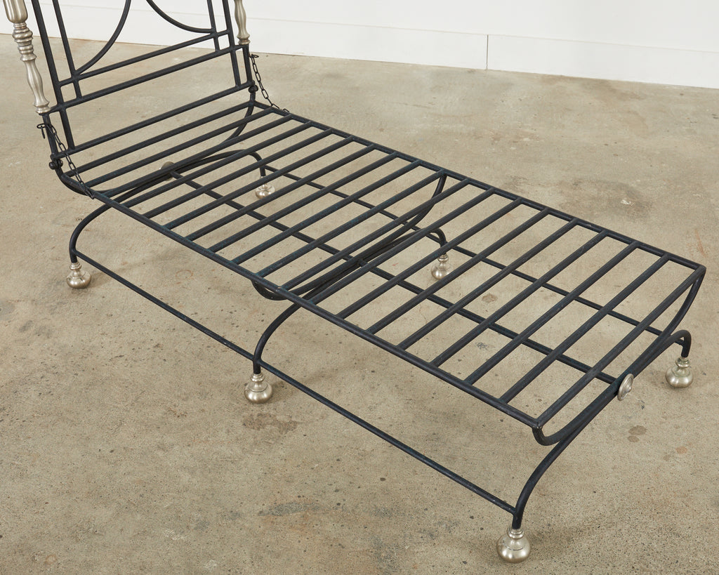 Set of Six Formations Neoclassical Style Iron Estate Chaise Lounges