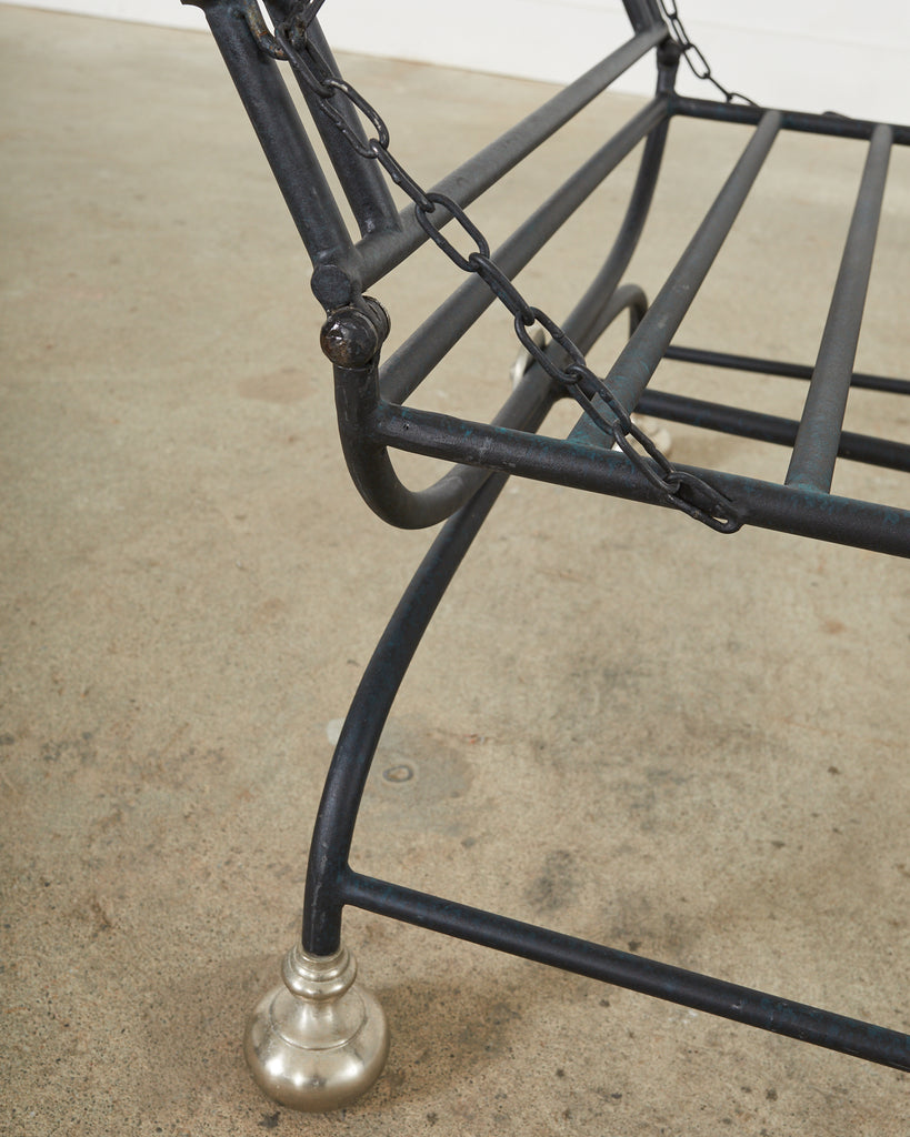 Set of Six Formations Neoclassical Style Iron Estate Chaise Lounges