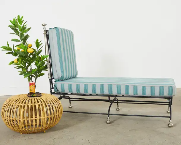 Set of Six Formations Neoclassical Style Iron Estate Chaise Lounges