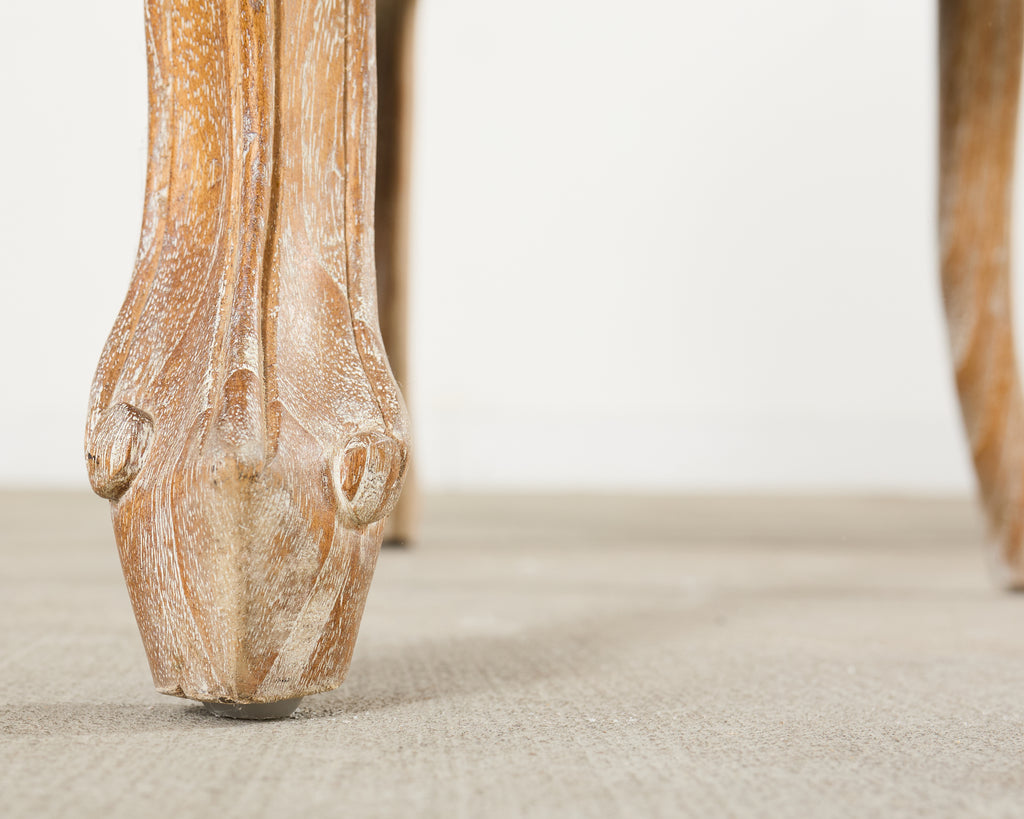 Pair French Provincial Style Cerused Oak Hooded Porters Chairs