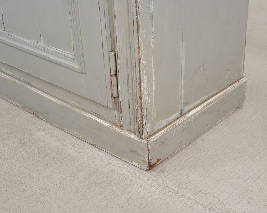 19th Century Country French Painted Pine Farmhouse Cupboard Cabinet