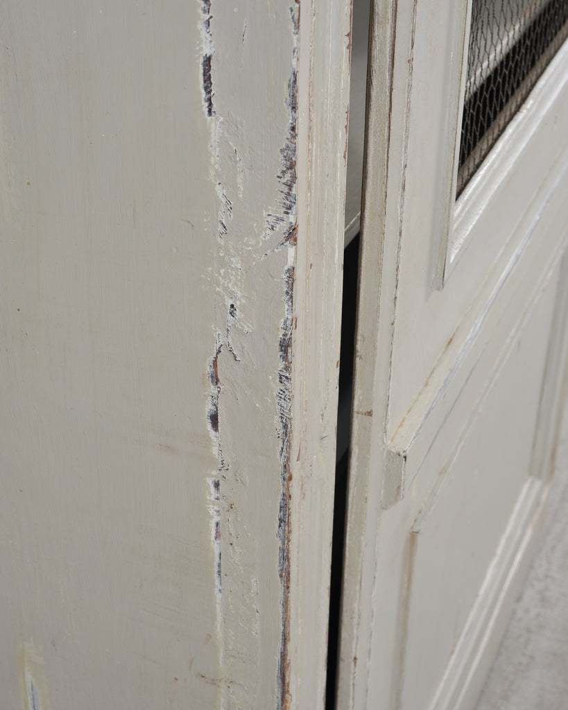 19th Century Country French Painted Pine Farmhouse Cupboard Cabinet