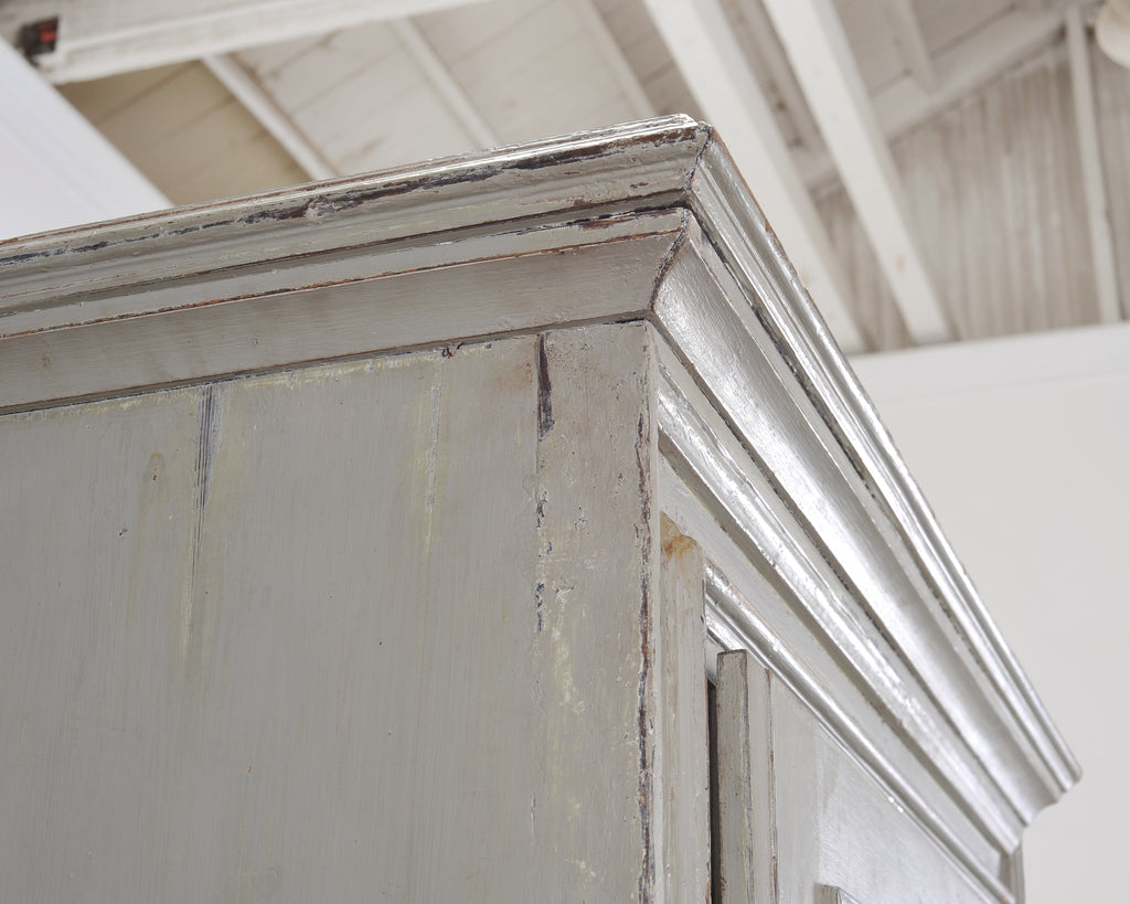 19th Century Country French Painted Pine Farmhouse Cupboard Cabinet