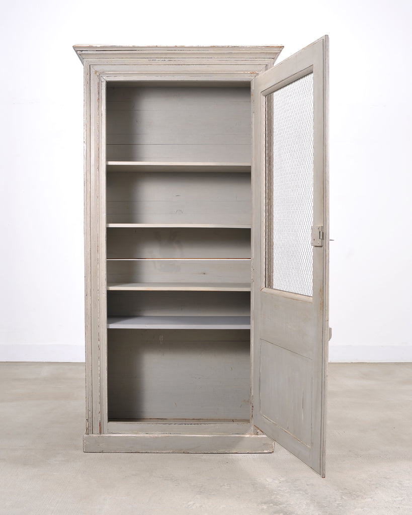 19th Century Country French Painted Pine Farmhouse Cupboard Cabinet