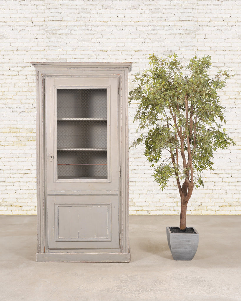 19th Century Country French Painted Pine Farmhouse Cupboard Cabinet