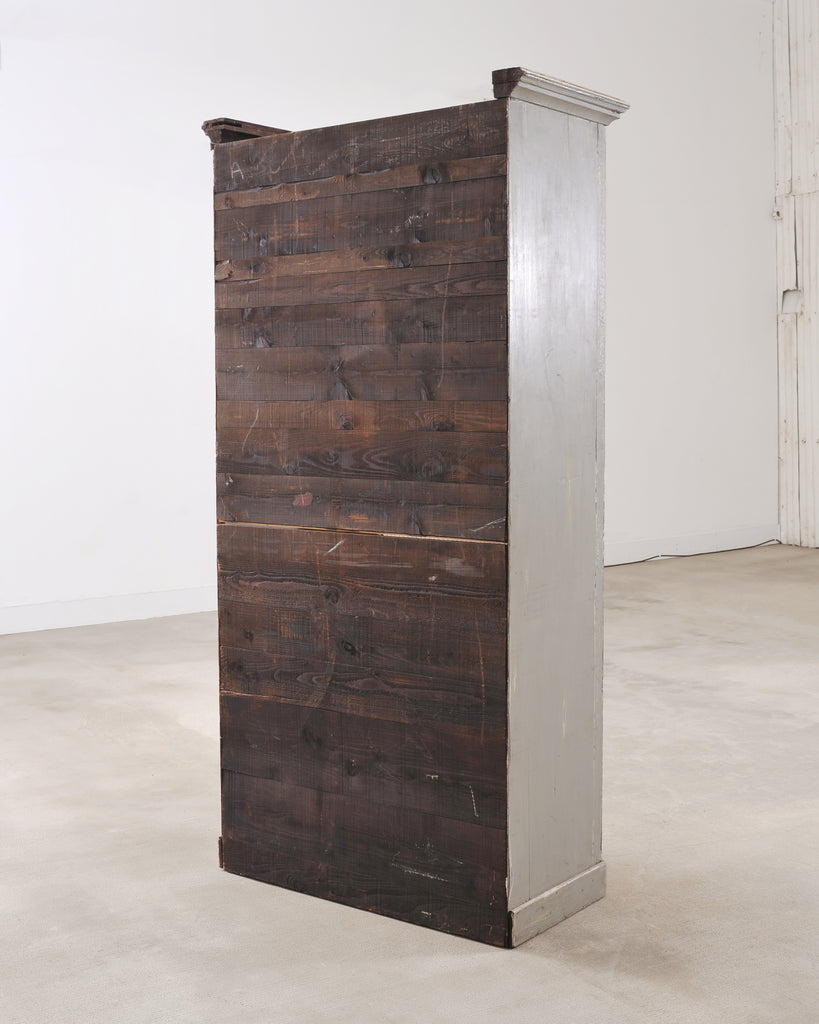 19th Century Country French Painted Pine Farmhouse Cupboard Cabinet