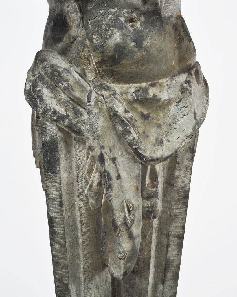 Hellenistic Greco-Roman Hermes Stone Marble Sculpture 5 Ft