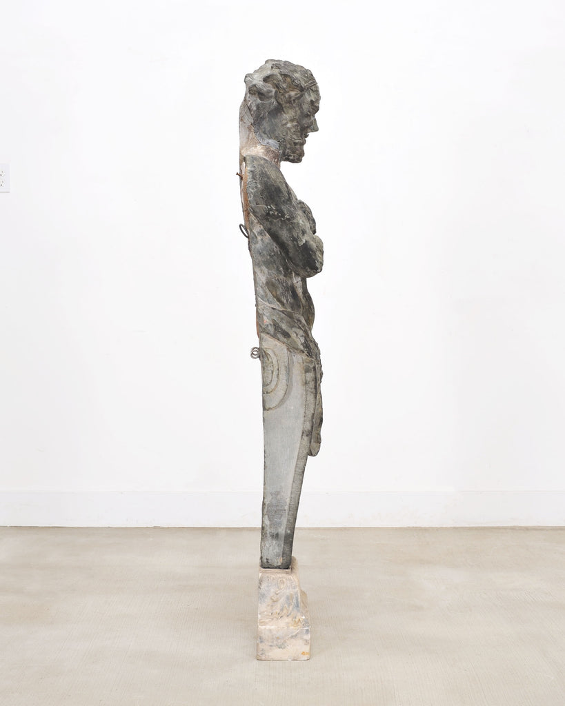 Hellenistic Greco-Roman Hermes Stone Marble Sculpture 5 Ft