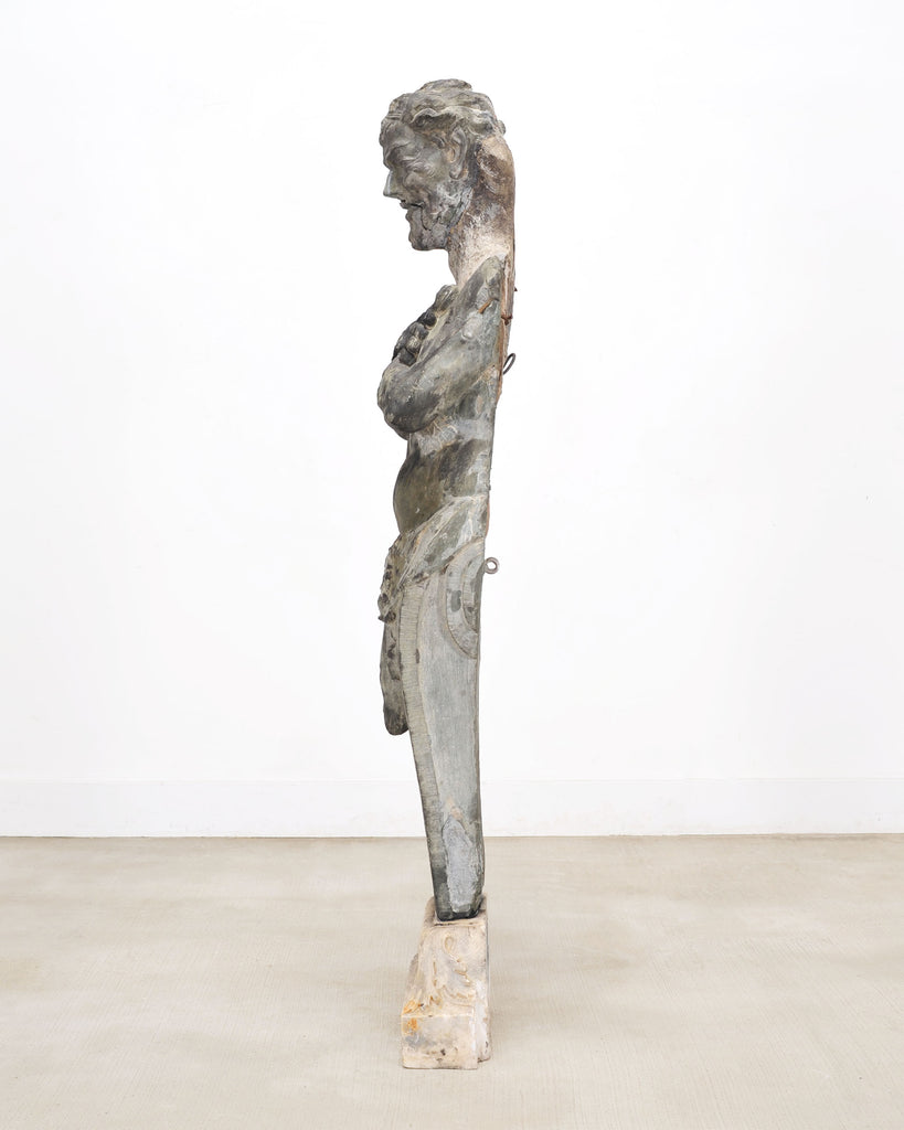 Hellenistic Greco-Roman Hermes Stone Marble Sculpture 5 Ft