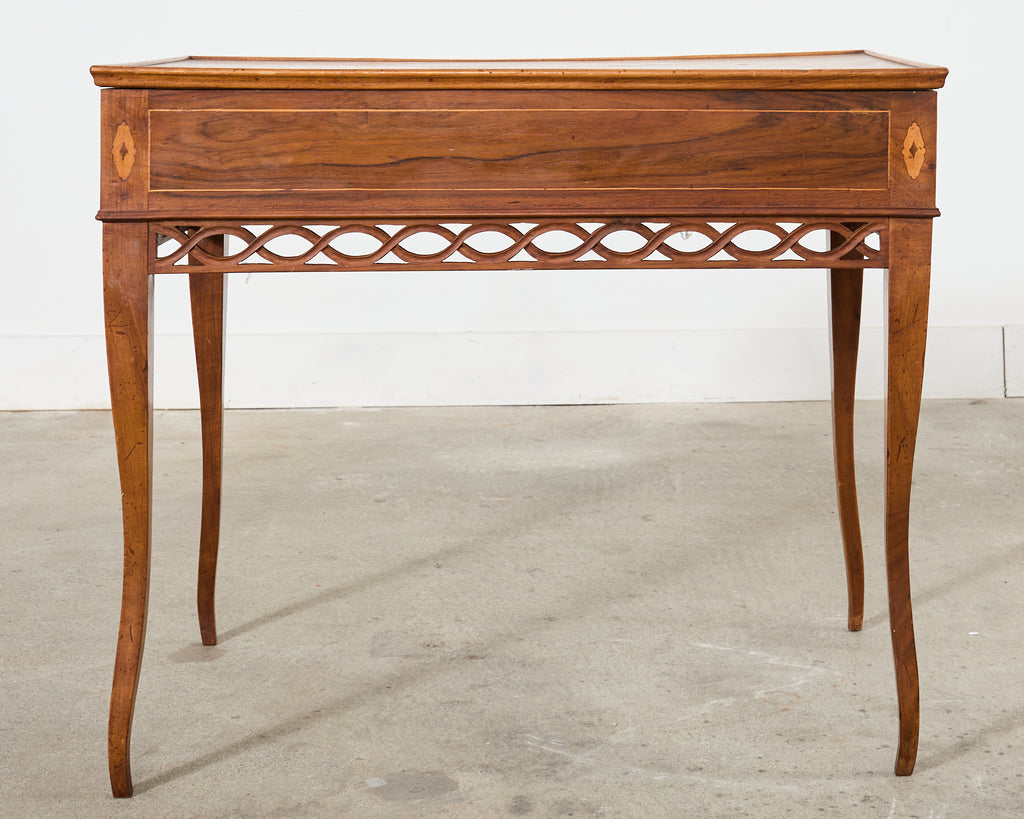 Diminutive Country French Provincial Fruitwood Writing Table Desk