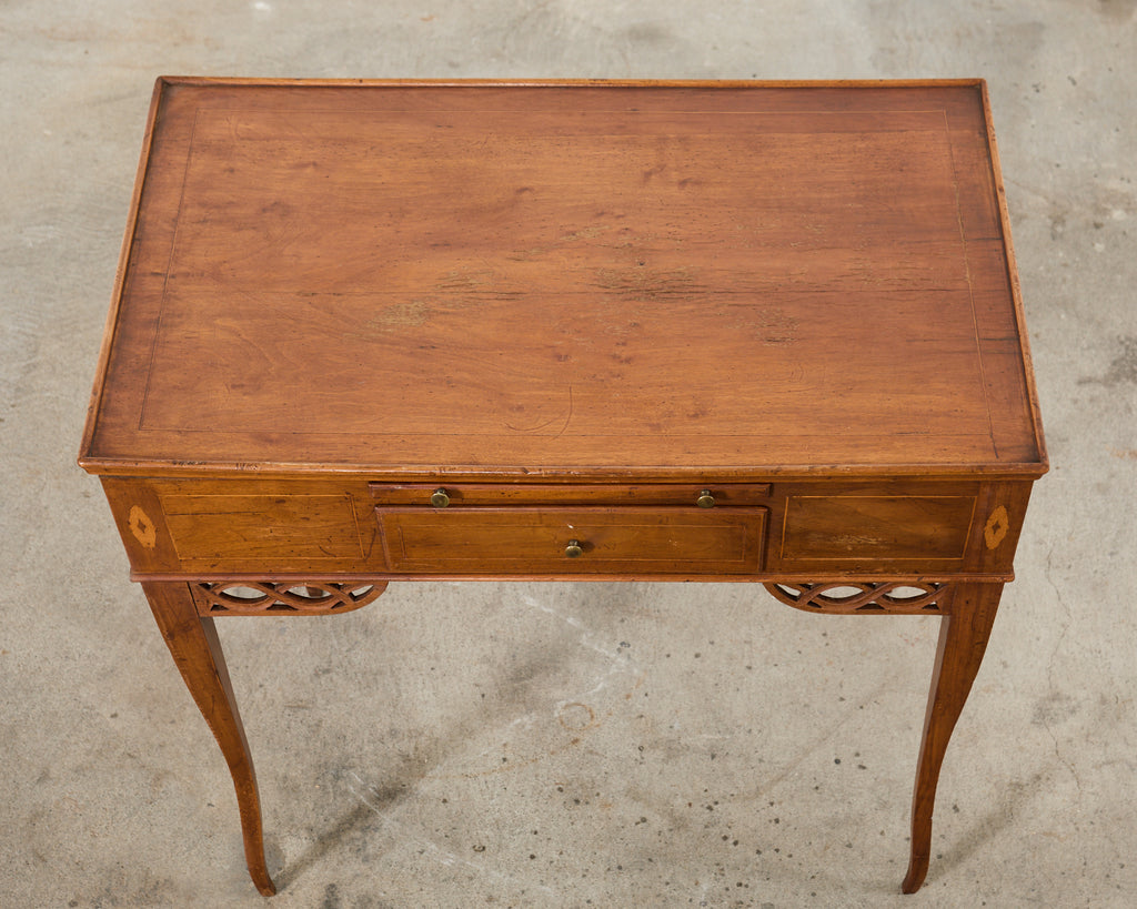 Diminutive Country French Provincial Fruitwood Writing Table Desk