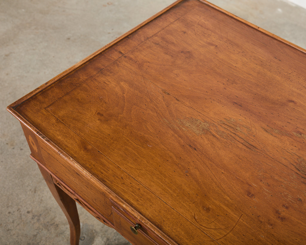 Diminutive Country French Provincial Fruitwood Writing Table Desk