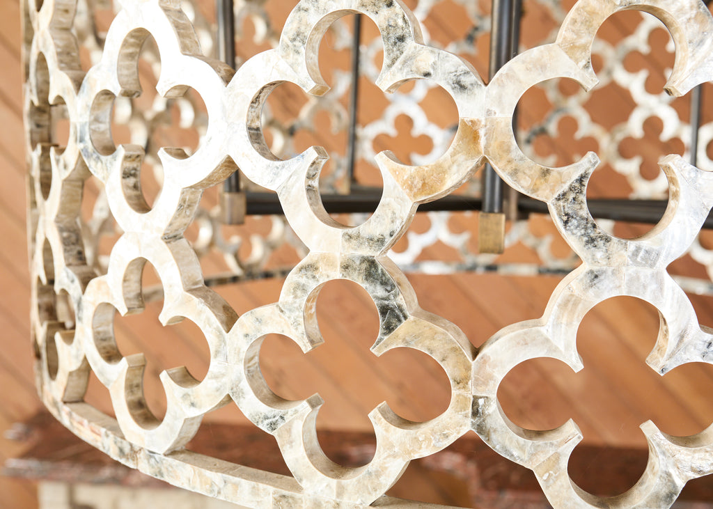 Monumental Ironies Capriz Shell Asilah Quatrefoil Chandelier