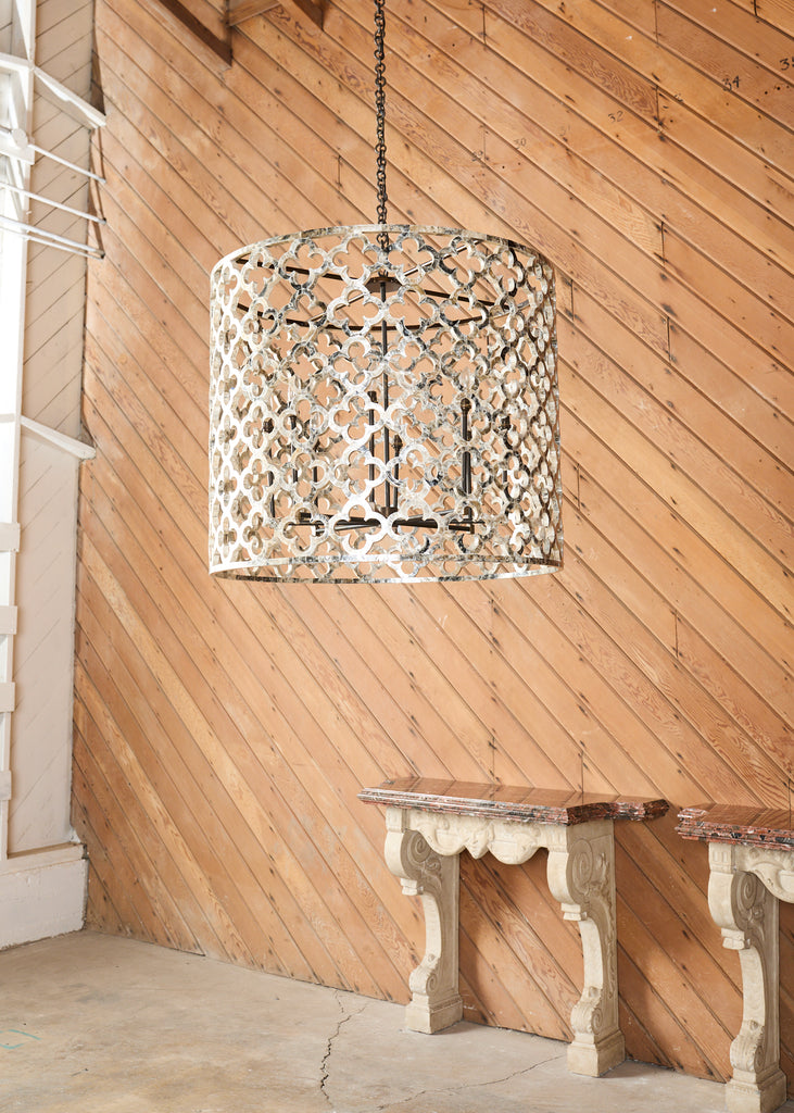 Monumental Ironies Capriz Shell Asilah Quatrefoil Chandelier