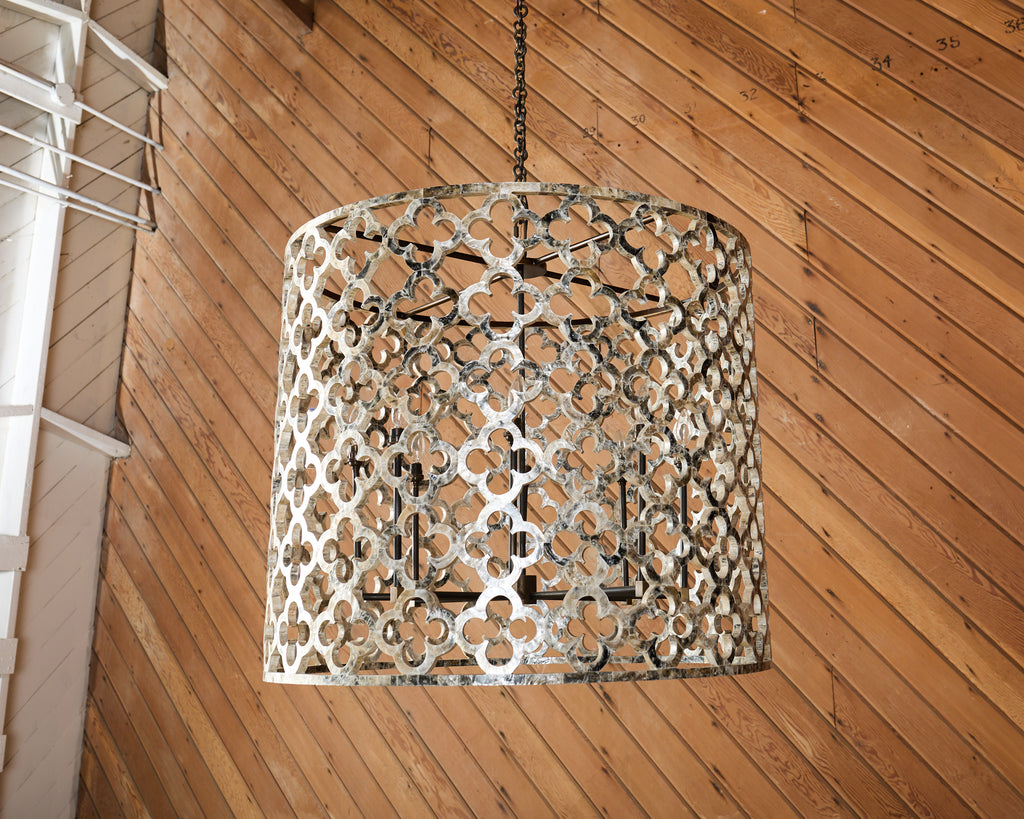 Monumental Ironies Capriz Shell Asilah Quatrefoil Chandelier