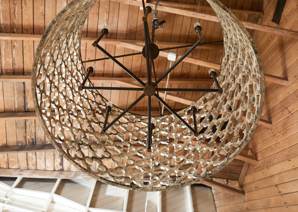 Monumental Ironies Capriz Shell Asilah Quatrefoil Chandelier