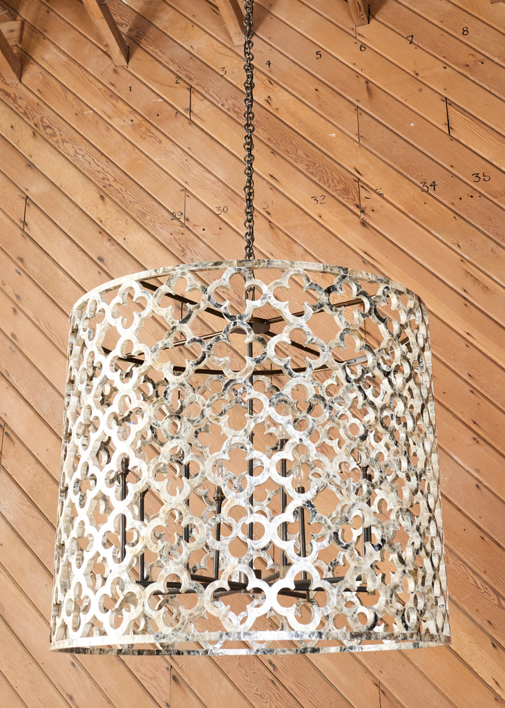 Monumental Ironies Capriz Shell Asilah Quatrefoil Chandelier