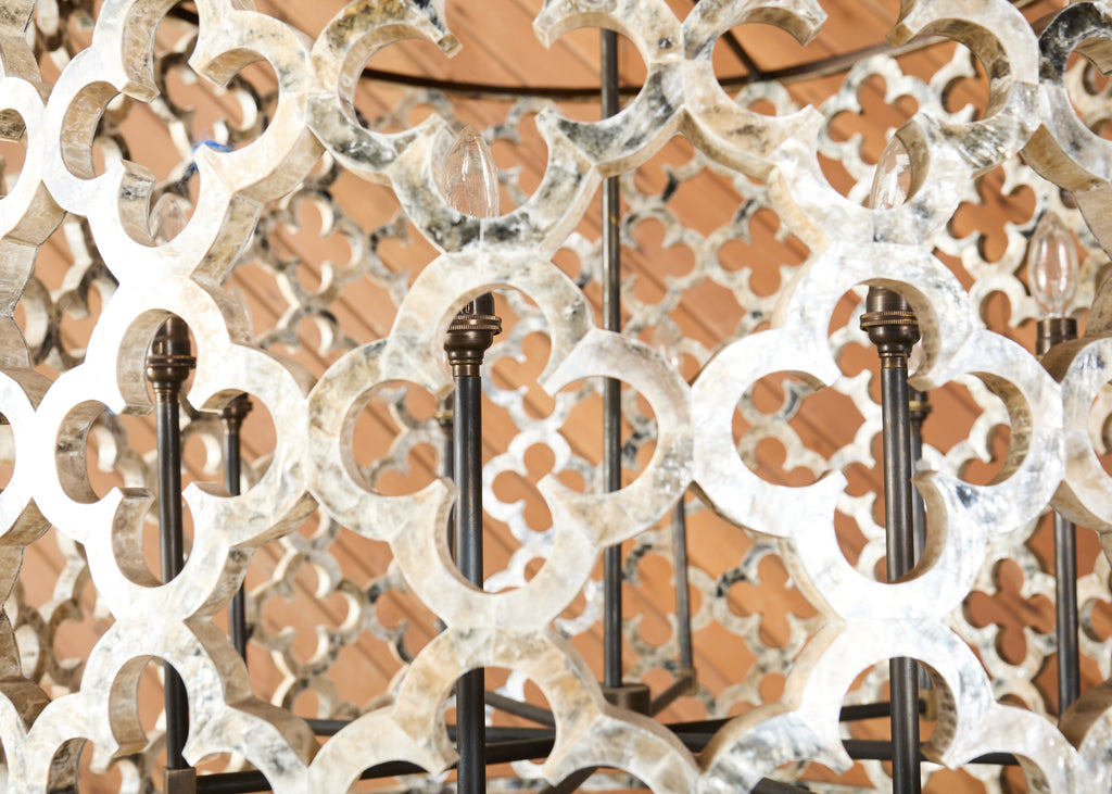 Monumental Ironies Capriz Shell Asilah Quatrefoil Chandelier