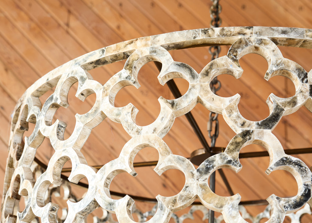 Monumental Ironies Capriz Shell Asilah Quatrefoil Chandelier