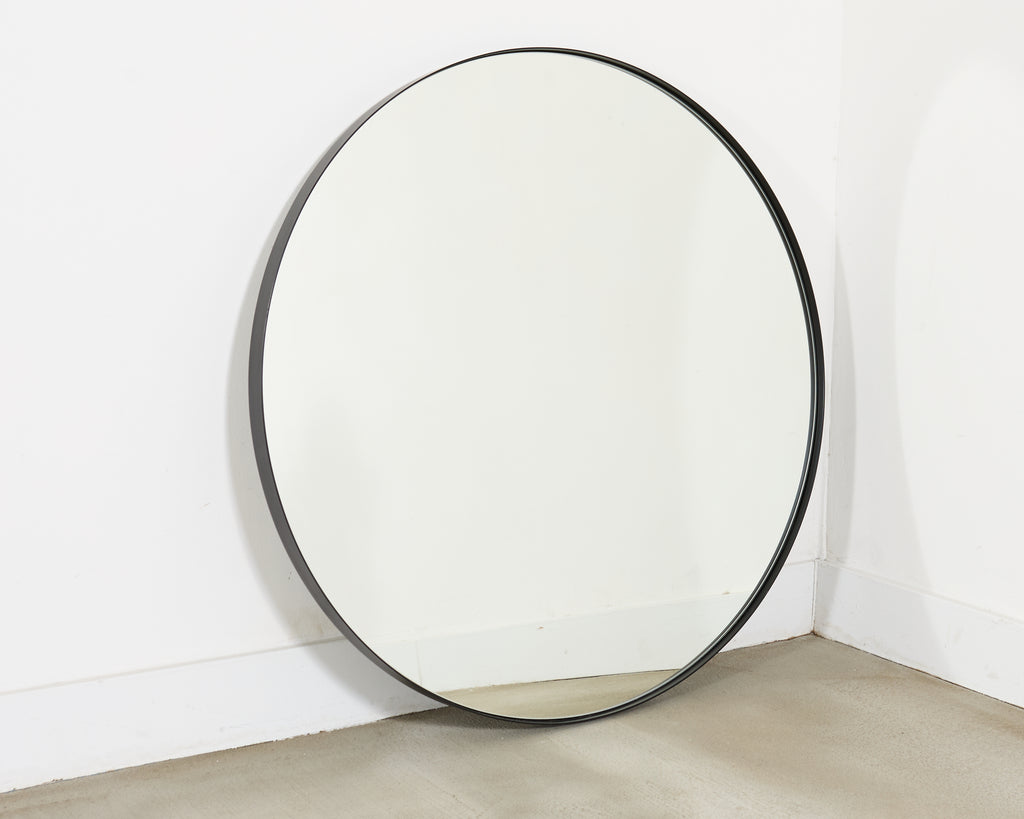 Restoration Hardware Round Bristol Mirror Blackened 42 In.