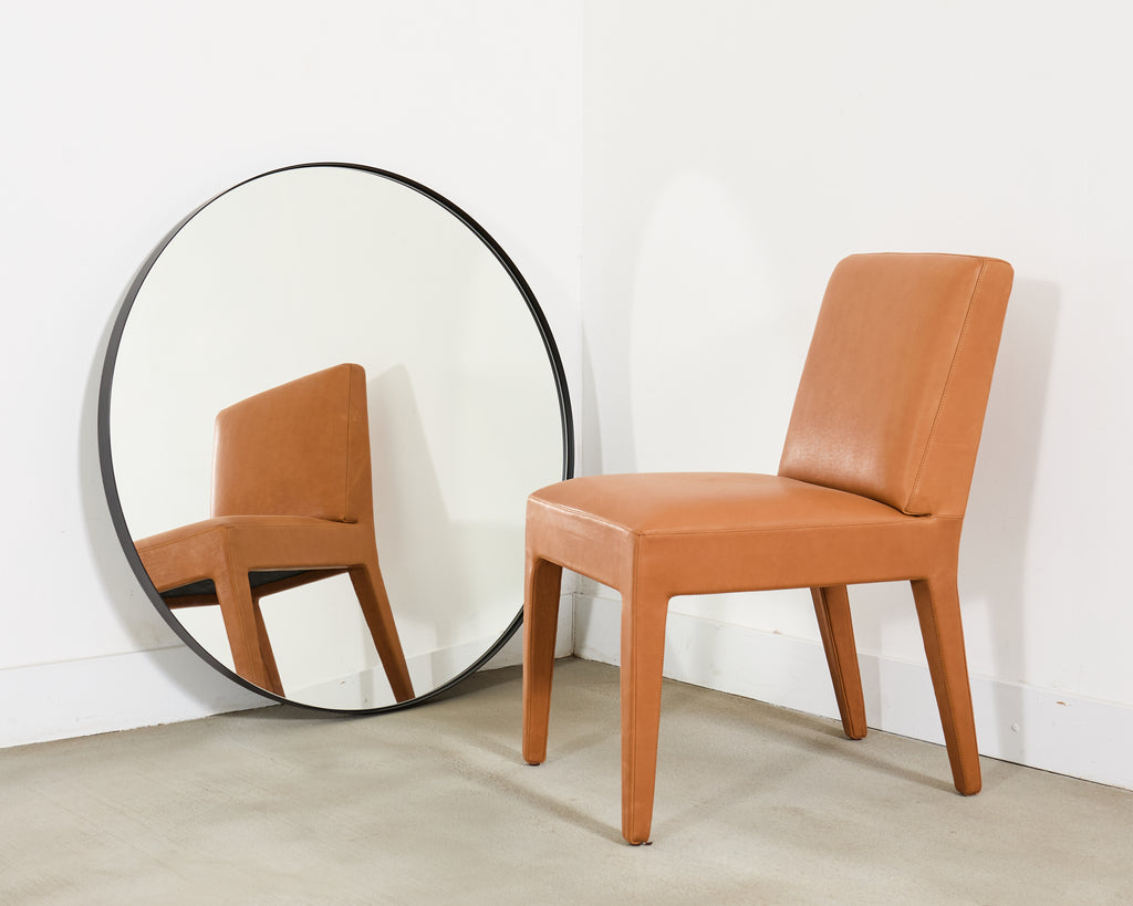 Restoration Hardware Round Bristol Mirror Blackened 42 In.