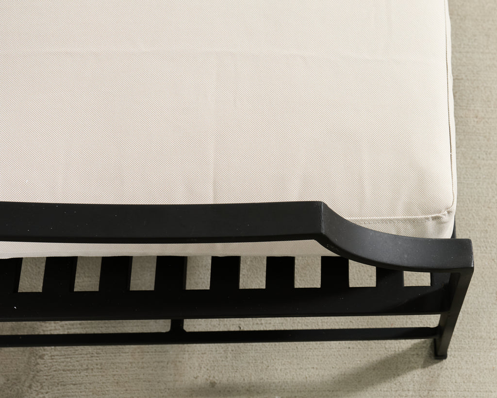 Restoration Hardware Two Piece Carmel Aluminum Garden Sofa 9.5 Ft