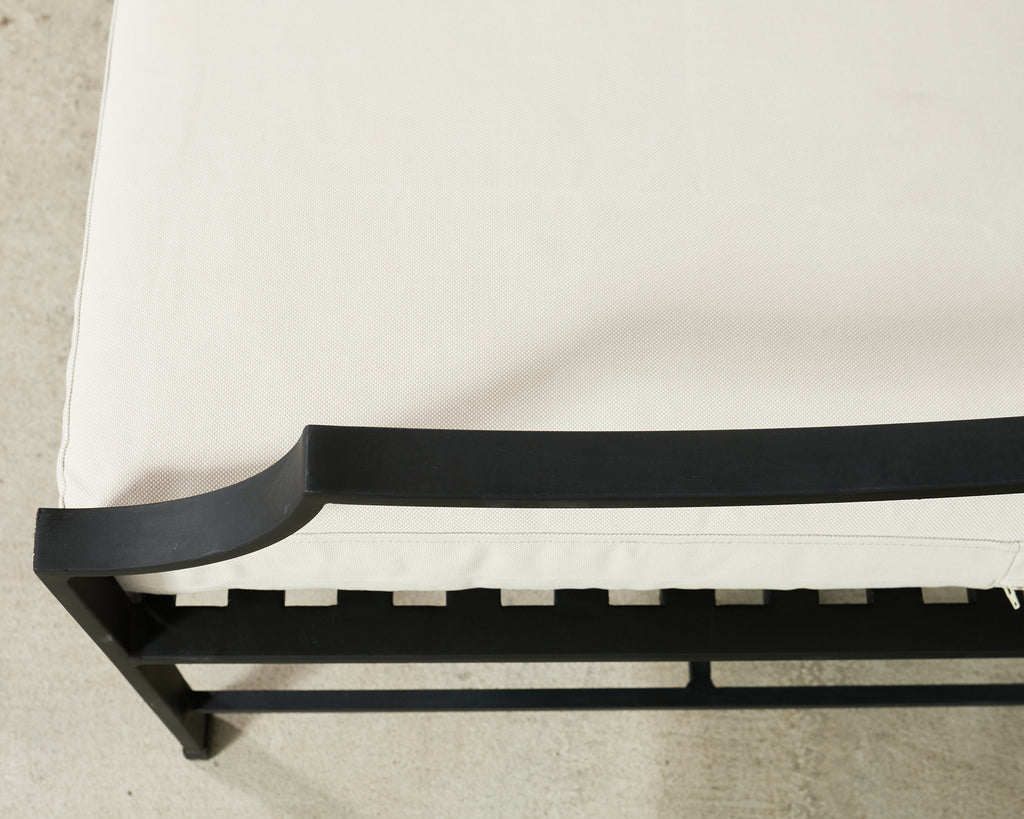 Restoration Hardware Two Piece Carmel Aluminum Garden Sofa 9.5 Ft