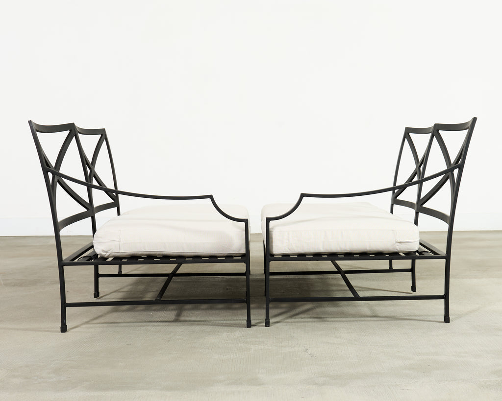 Restoration Hardware Two Piece Carmel Aluminum Garden Sofa 9.5 Ft