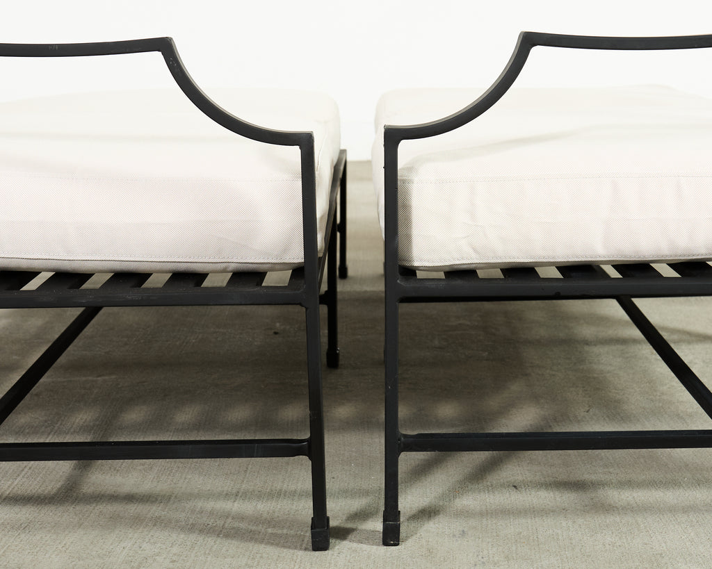 Restoration Hardware Two Piece Carmel Aluminum Garden Sofa 9.5 Ft