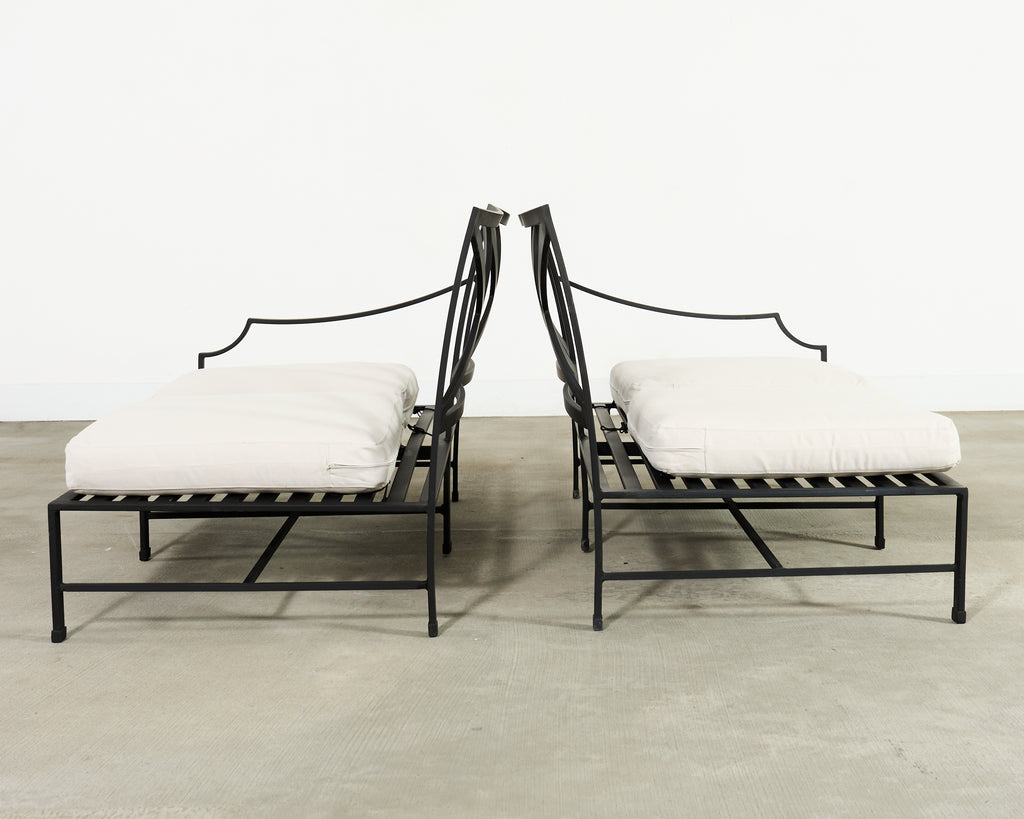 Restoration Hardware Two Piece Carmel Aluminum Garden Sofa 9.5 Ft